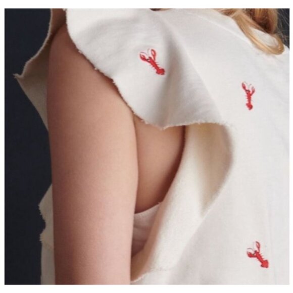 T.La Ivory Sleeveless Lobster Print Ruffle Sleeve Sweatshirt - Picture 4 of 8